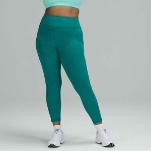 Lululemon Invigorate High-Rise Tight / Legging 25" Crunch Teal Lagoon Sz 8